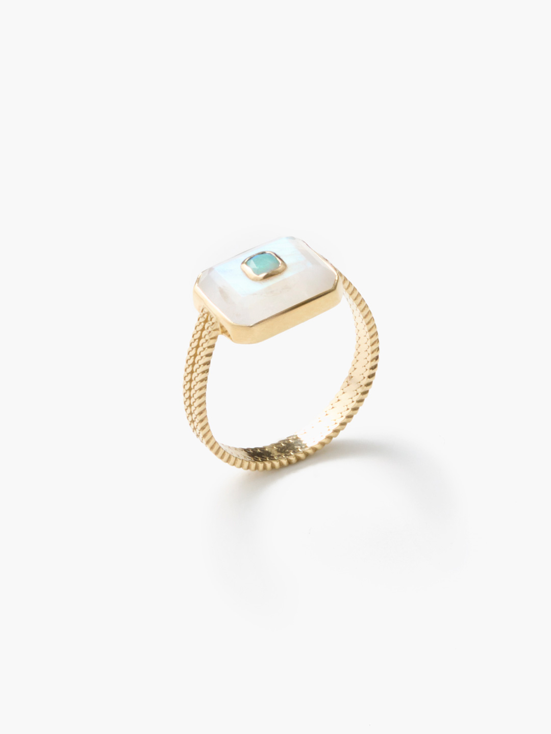 Anton No1 Ring Moonstone - Yellow Gold