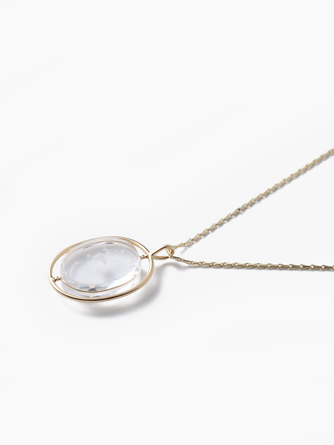 L'A'  Mour N1 Necklace Crystal - Yellow Gold