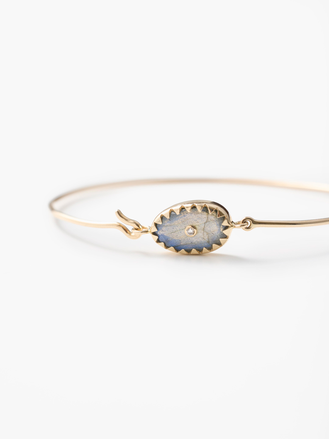 Orso Bangle Labradorite - Yellow Gold