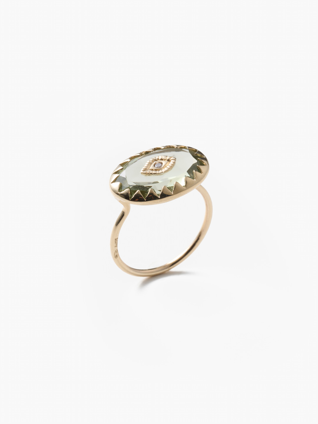 Souad Ring Green Amethyst Ba_Souame - Yellow Gold