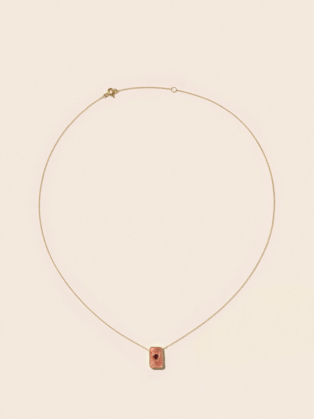 Deva Necklace Garnet - Yellow Gold