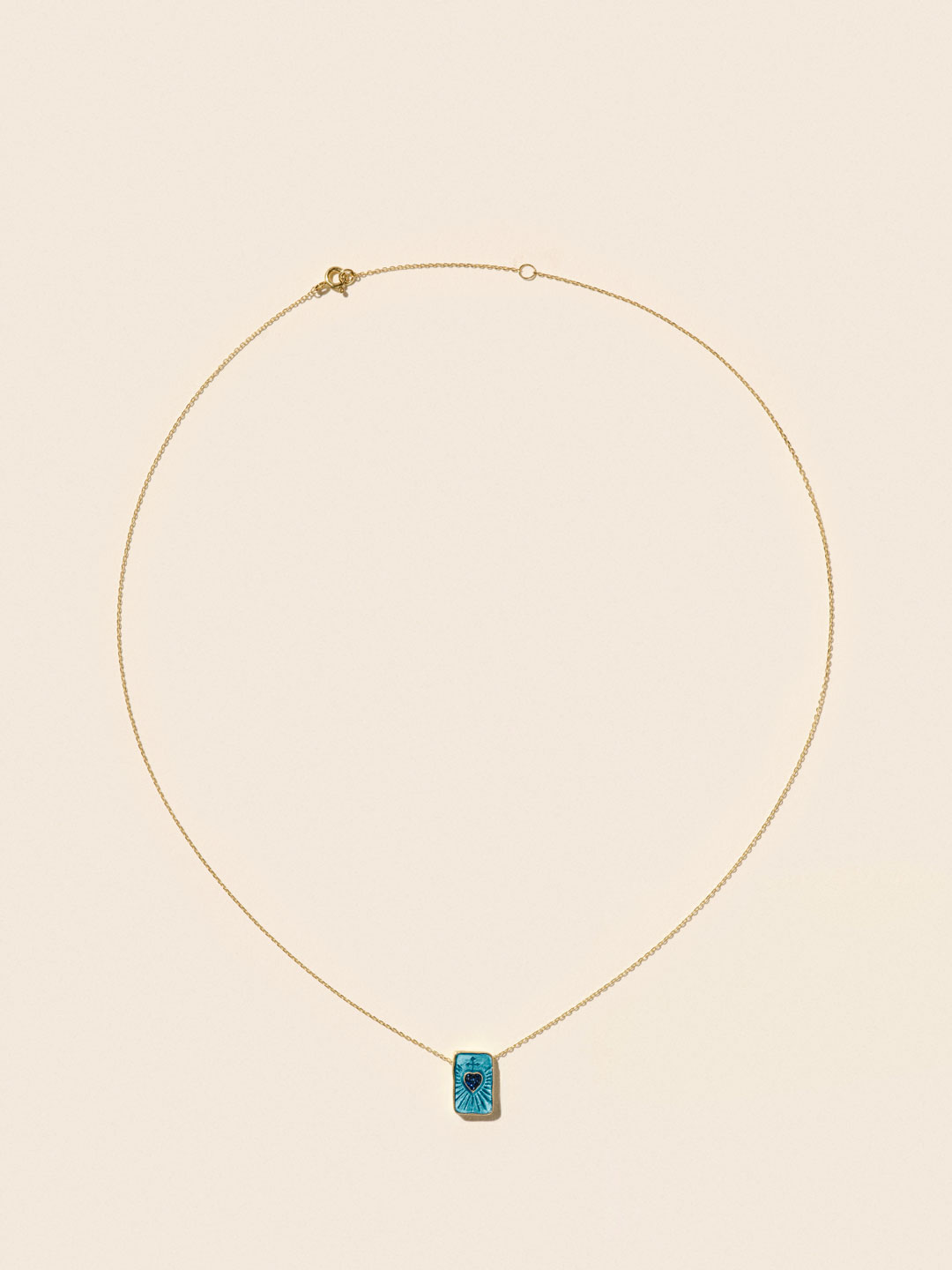 Deva Necklace London Blue Topaz - Yellow Gold