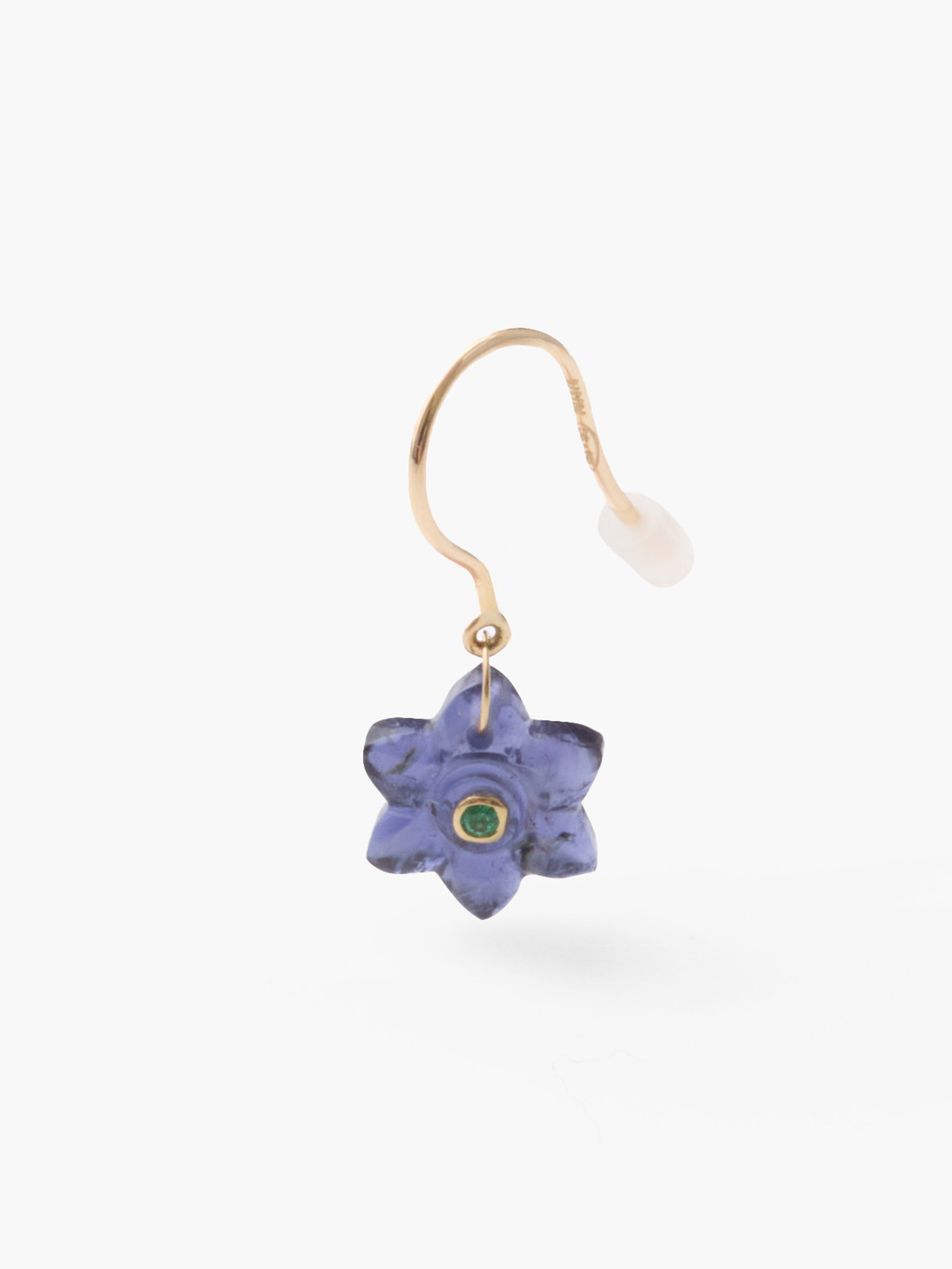 IDA Pierced Earring Iolite - Yellow Gold