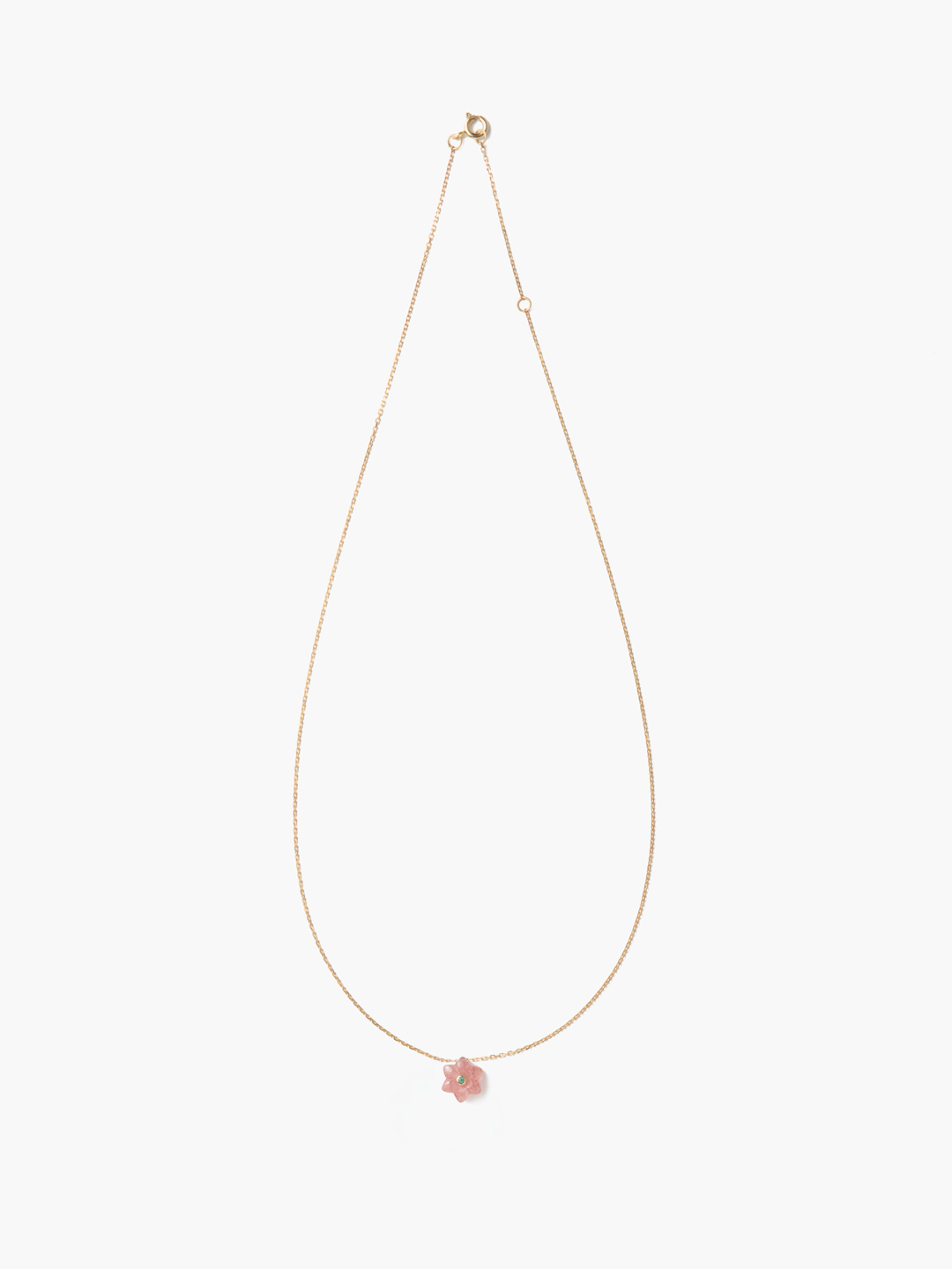 IDA Necklace Strawberry Quartz - Yellow Gold