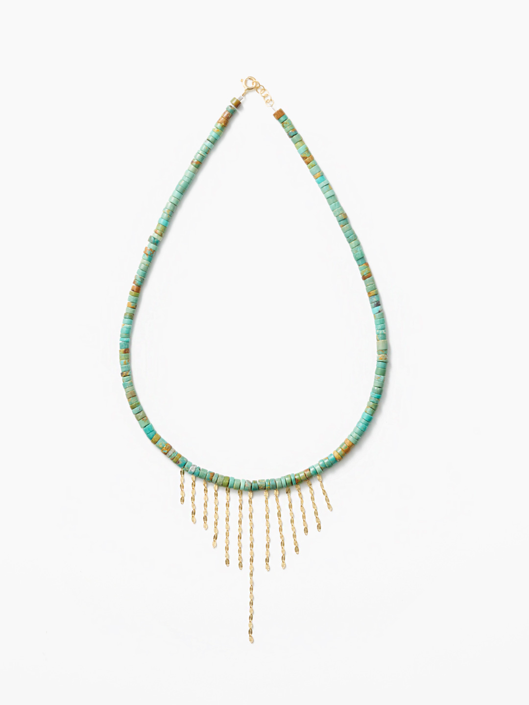 Taylor No3 Necklace Turquoise - Yellow Gold