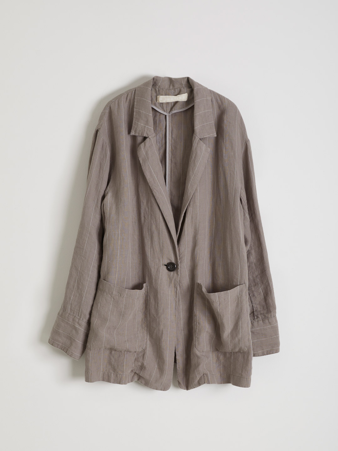 Linen Stripe Jacket - Light Grey