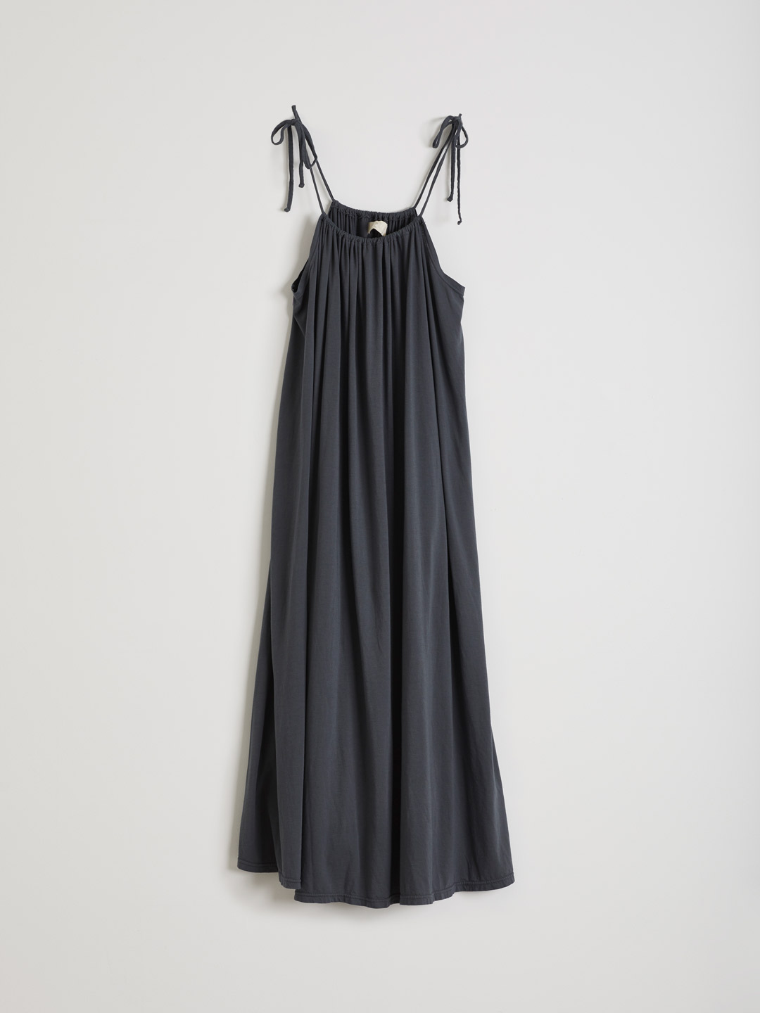 Gatherd Long Dress - Charcoal Grey