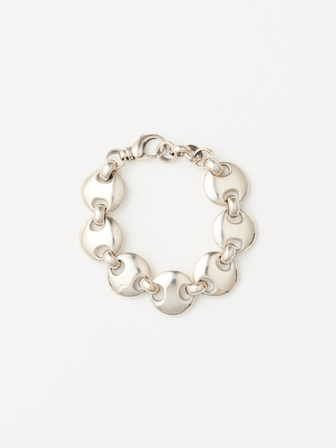 Circle Link Bracelet / Large - Silver