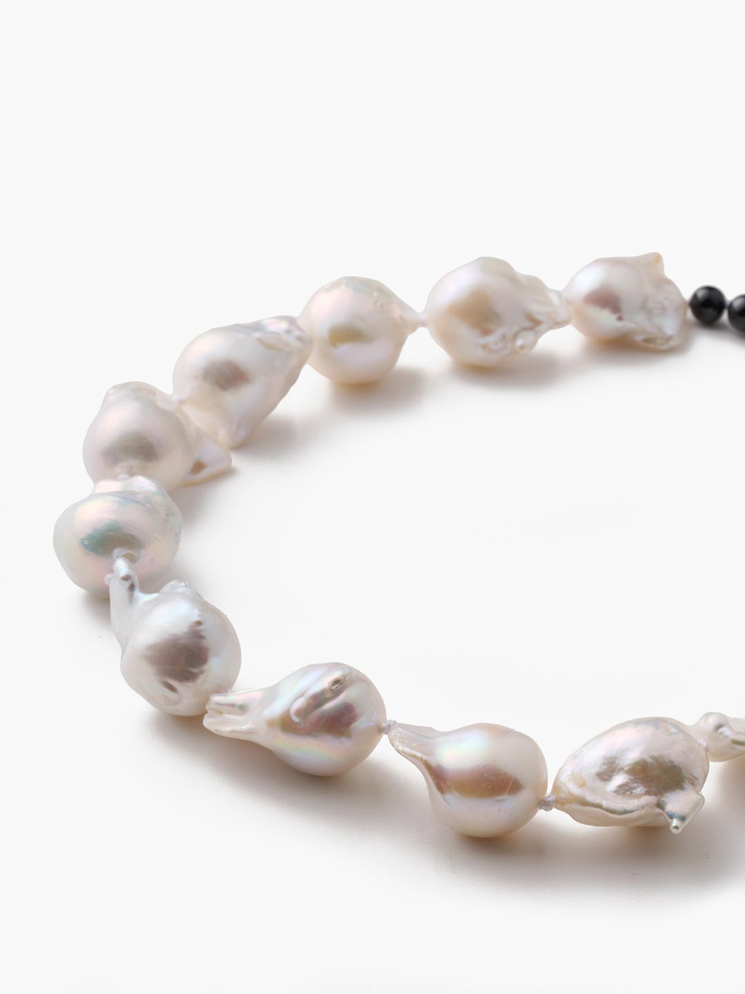 パールネックレス 淡水真珠チェーンパールネックレス ケシ グレー 51cm 男女兼用