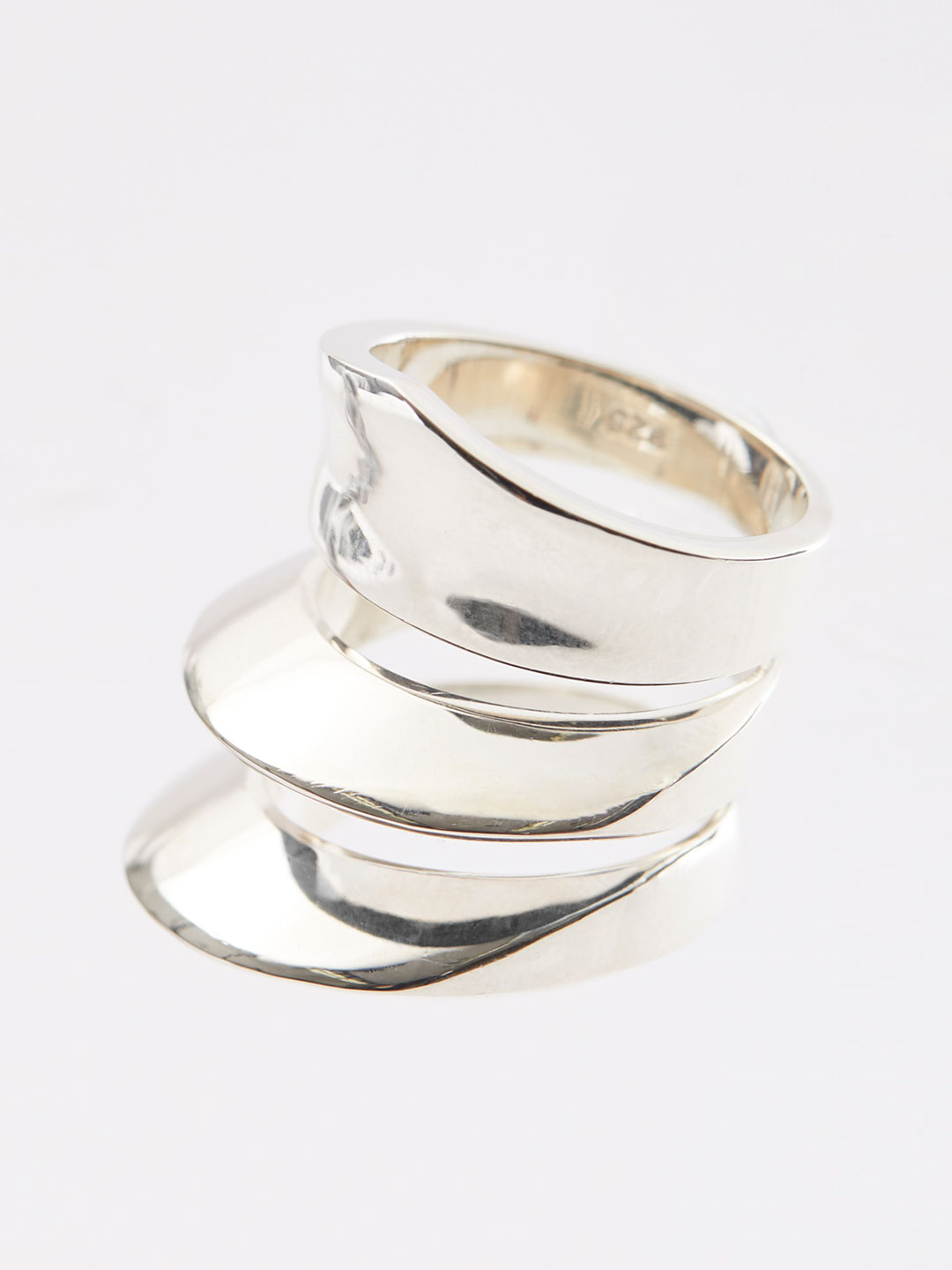 Dimple Ring Set Of Three - Silver