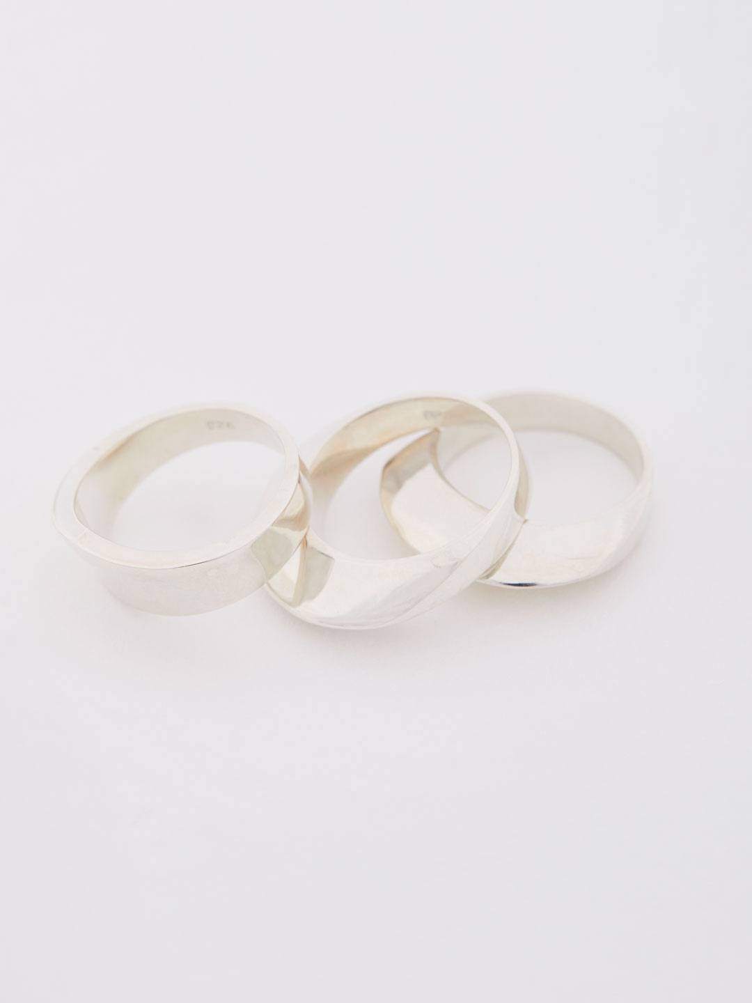 Dimple Ring Set Of Three - Silver
