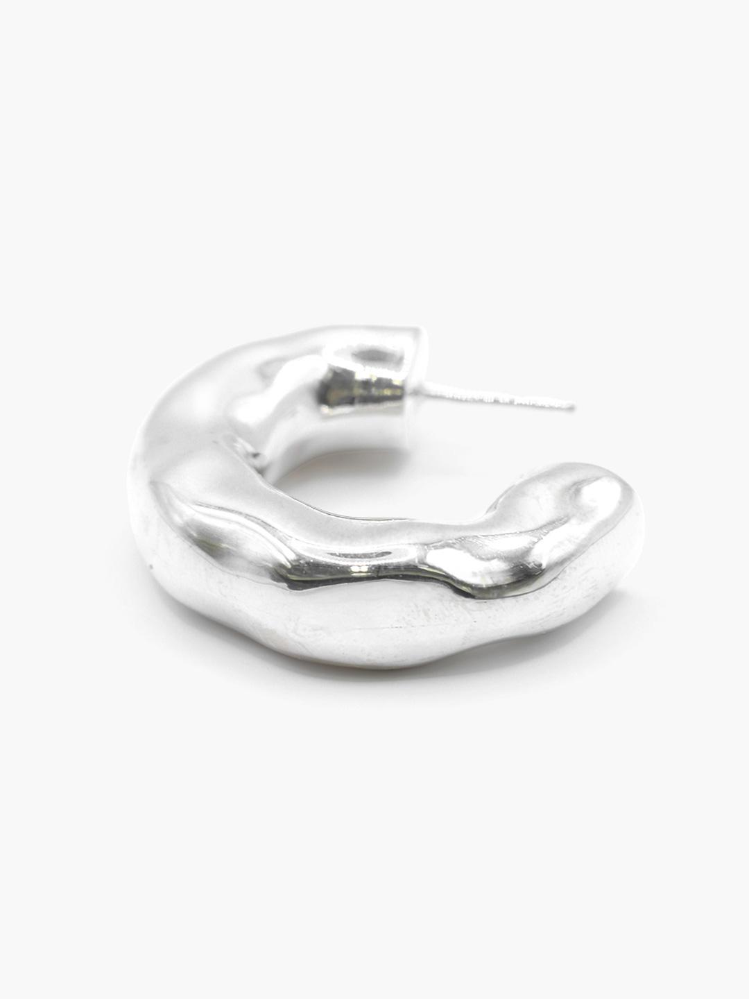 Large Giacometti Pierced Hoops - Silver