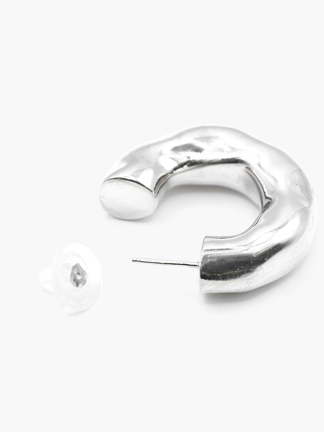 Large Giacometti Pierced Hoops - Silver