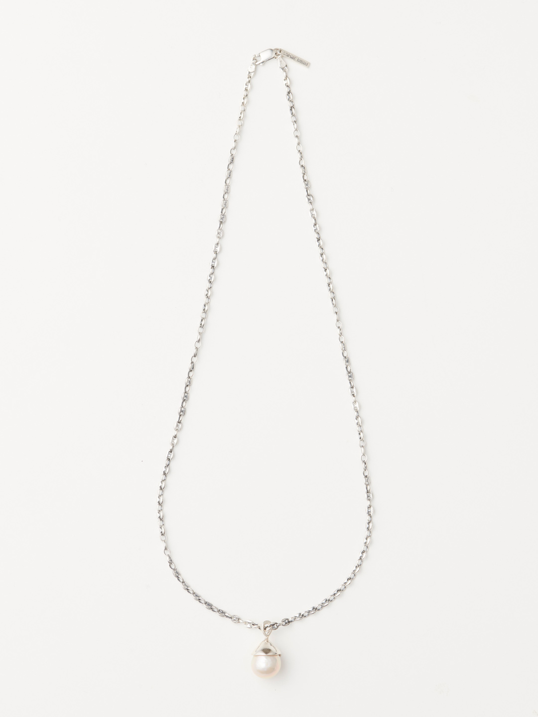 Pearl Tear Necklace 55cm - Silver
