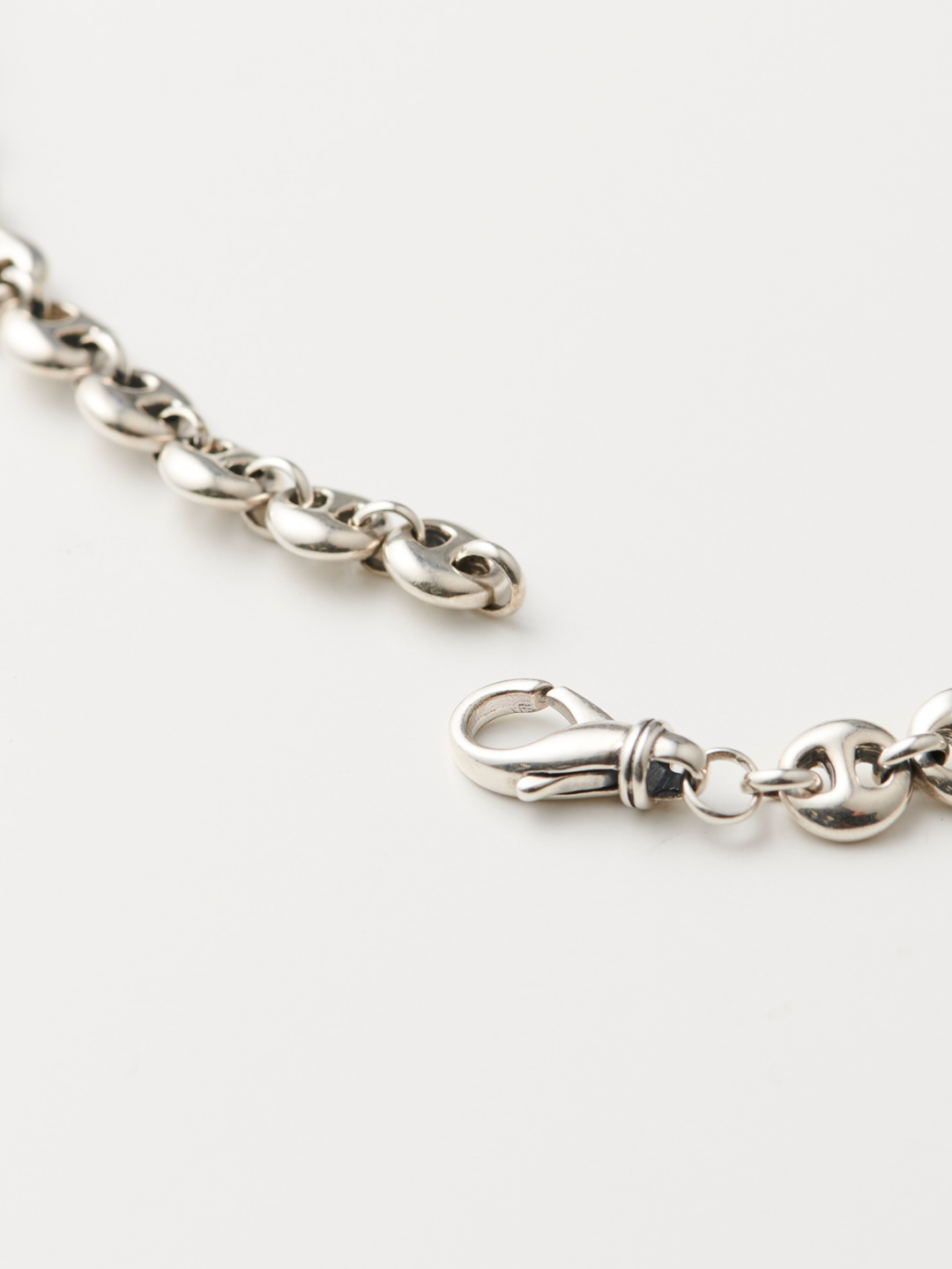 Long Circle Link Necklace - Silver