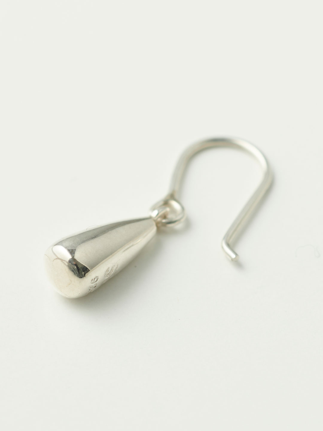 Tiny Dew Drop Pierced Earrings - Silver