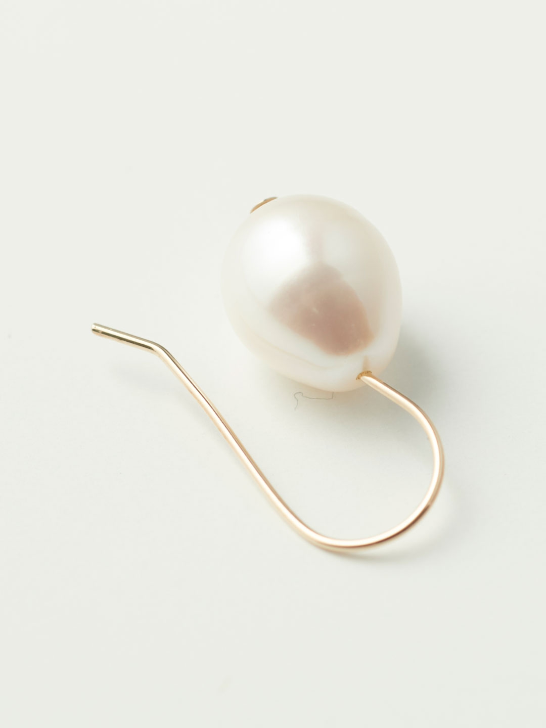 Single Pearl Pierced Earrings - Gold