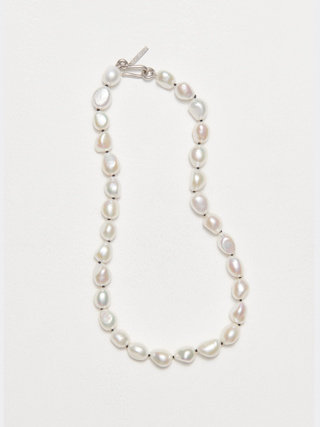 Simple Baroque Pearl Collar Necklace - Silver