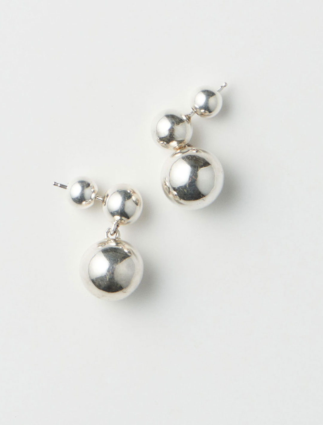 Everyday Boule Pierced Earrings - Silver