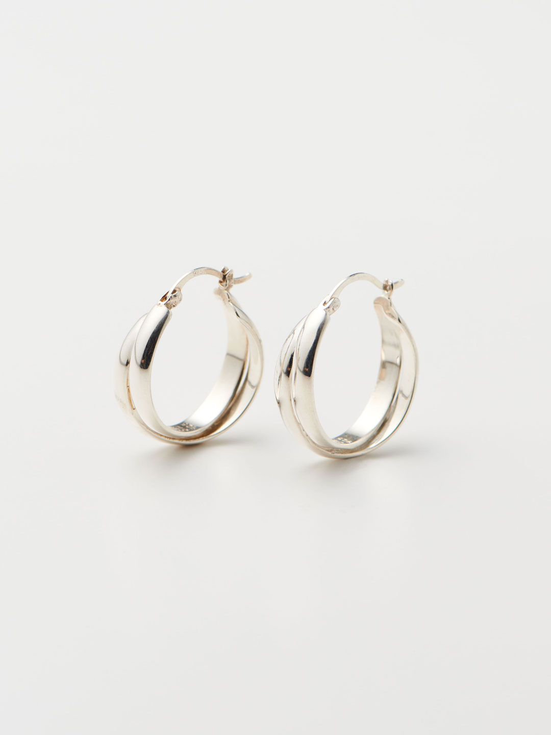 Double Circle Hoops - Silver