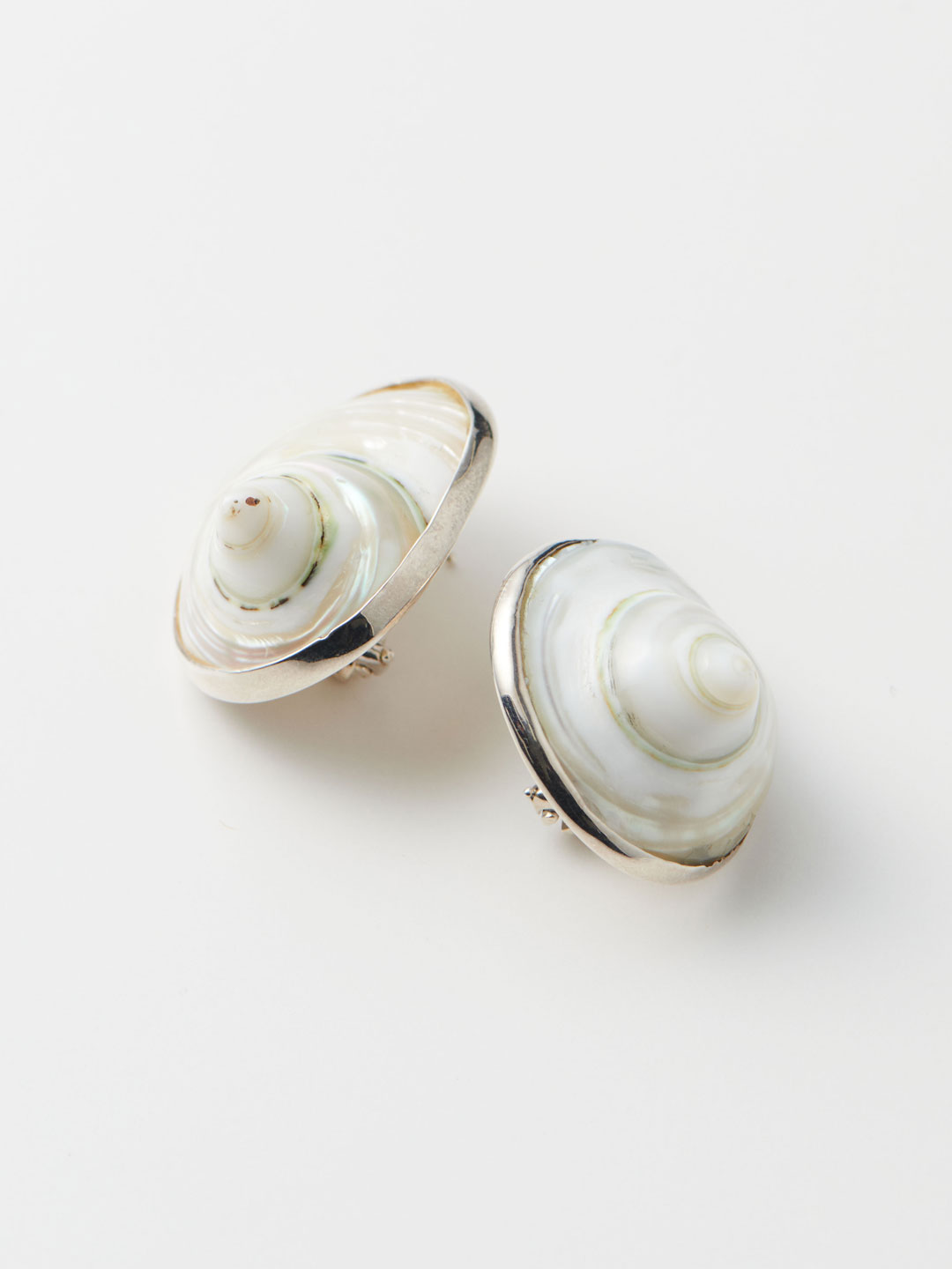 Shell Pierced Earrings - Silver