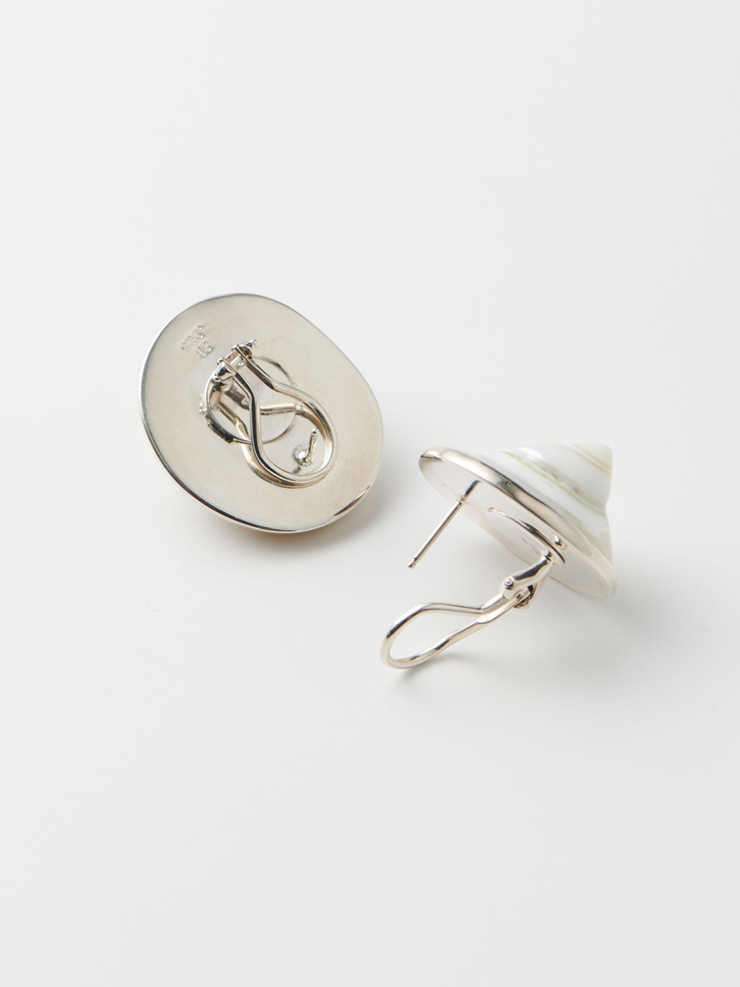 Shell Pierced Earrings - Silver