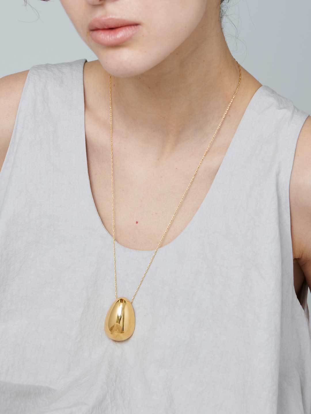 Egg Pendant 60cm - Yellow Gold