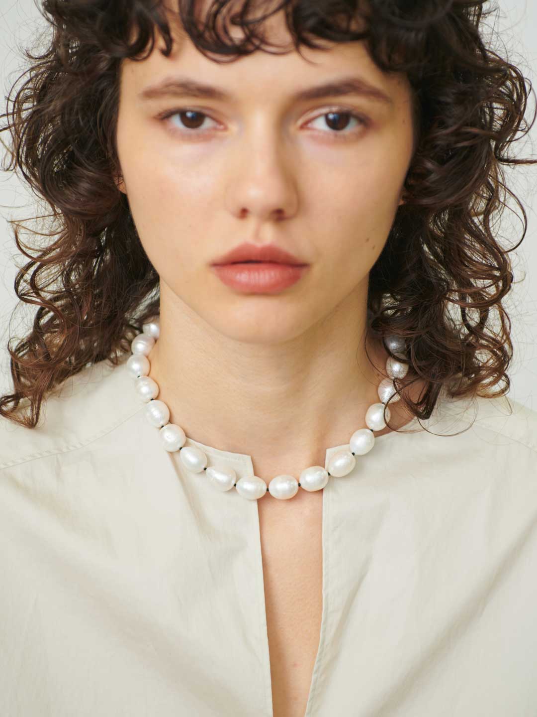 Deco Pearl Collar - Silver