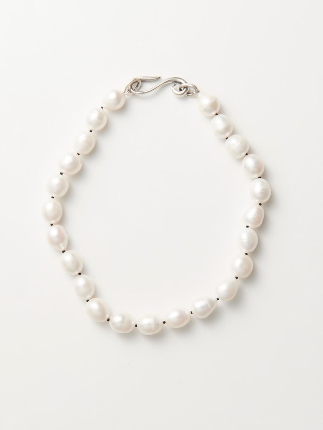 Deco Pearl Collar - Silver