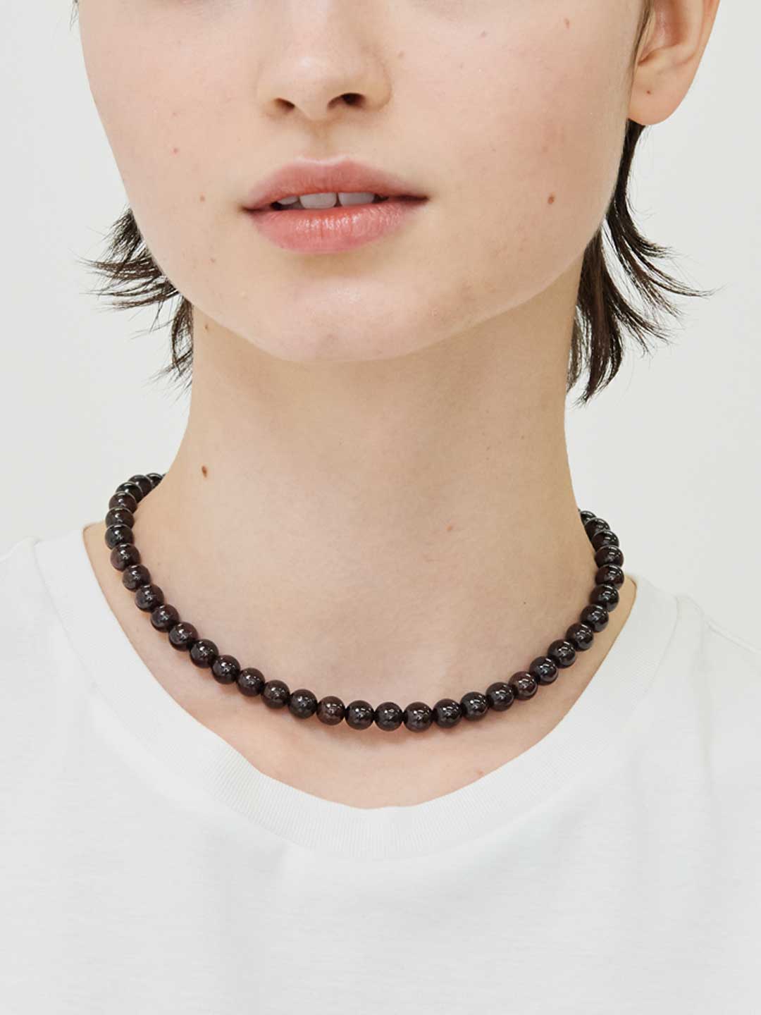Garnet Grecian Collar - Silver