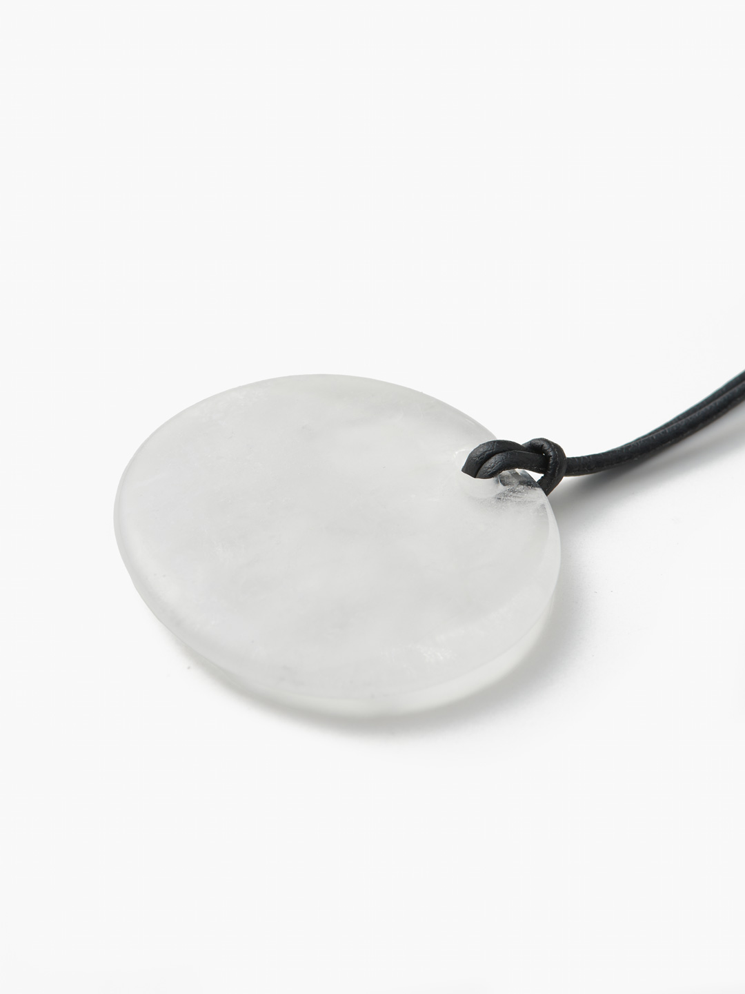 Medium Full Moon Pendant, Quartz - Silver