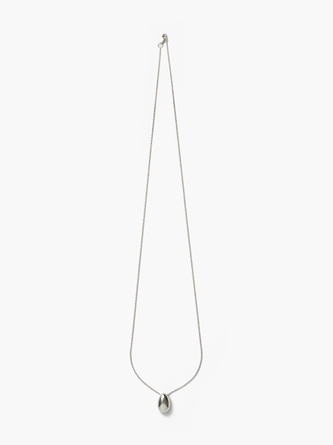 Tiny Egg Pendant 55cm  - Silver