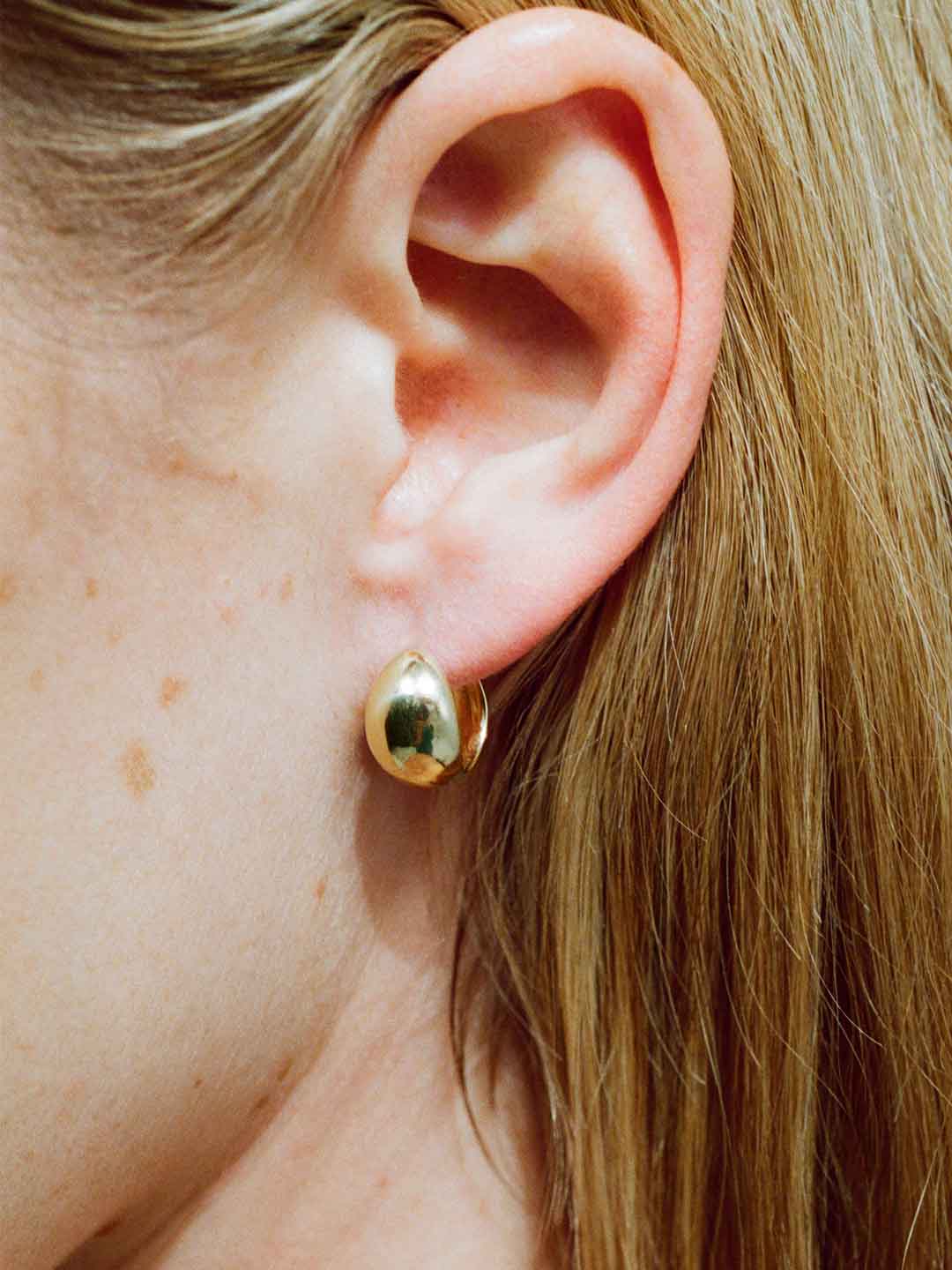 Gold Reversible Hinged Hoops - Yelow Gold