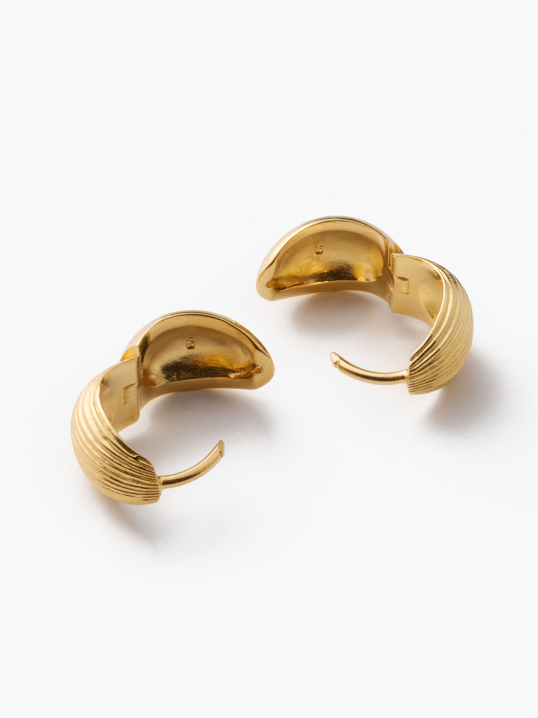 Gold Reversible Hinged Hoops - Yelow Gold