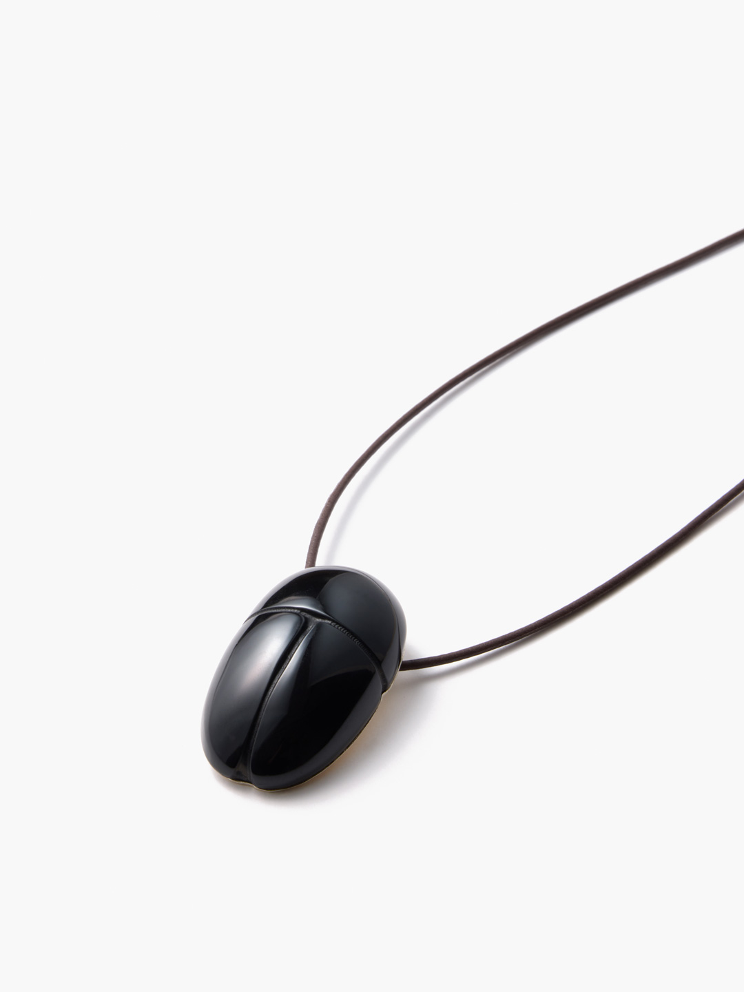 Scarab Choker Onyx - Silver