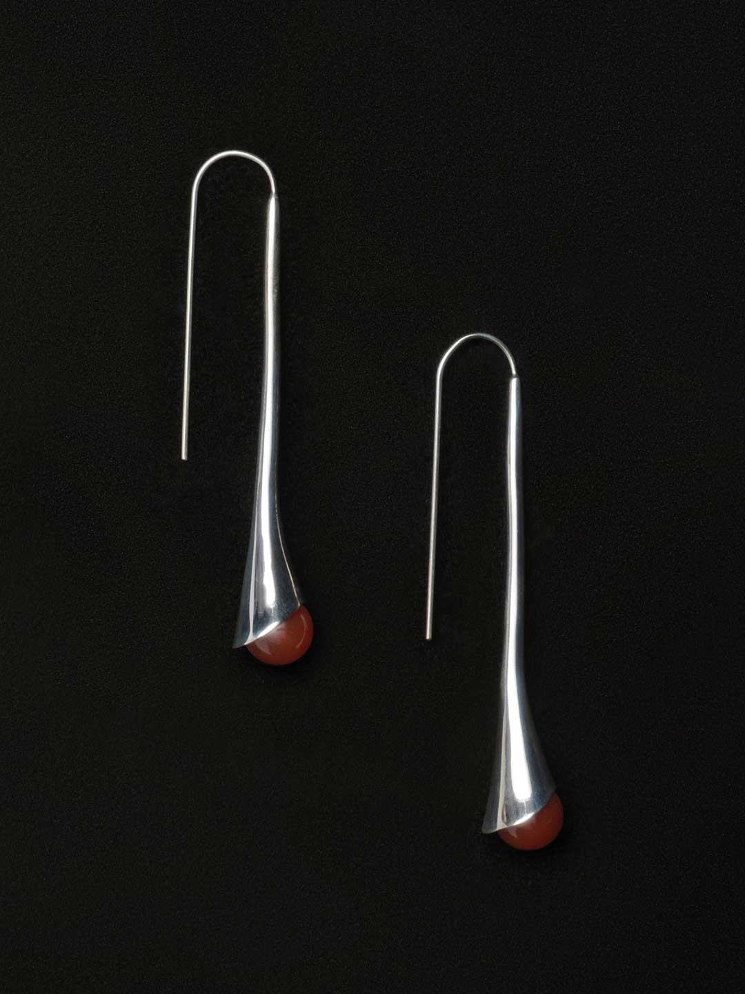 Vienna Earrings, Carnelian - Silver