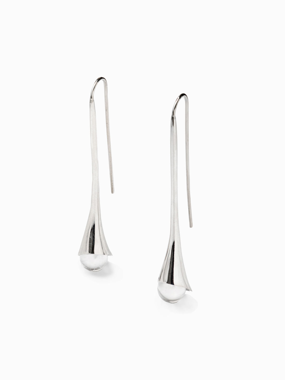 Vienna Pierced Earrings Quartz  - Silver