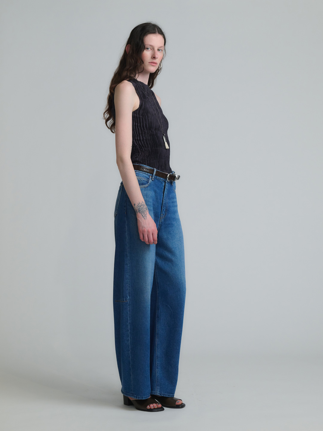 MARTIN Viscose Denim Pants / Soft Vintage Blue - Indigo