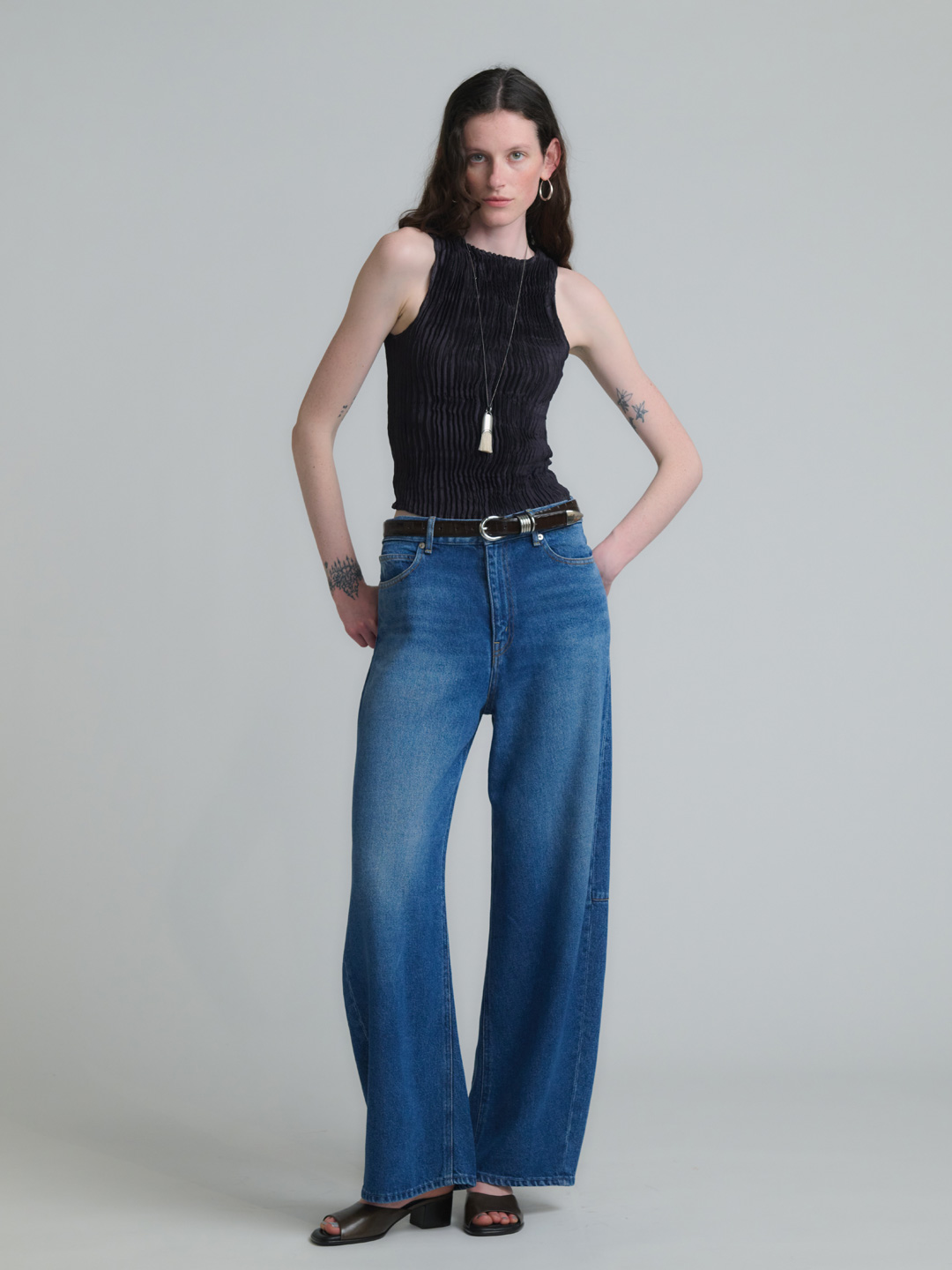 MARTIN Viscose Denim Pants / Soft Vintage Blue - Indigo