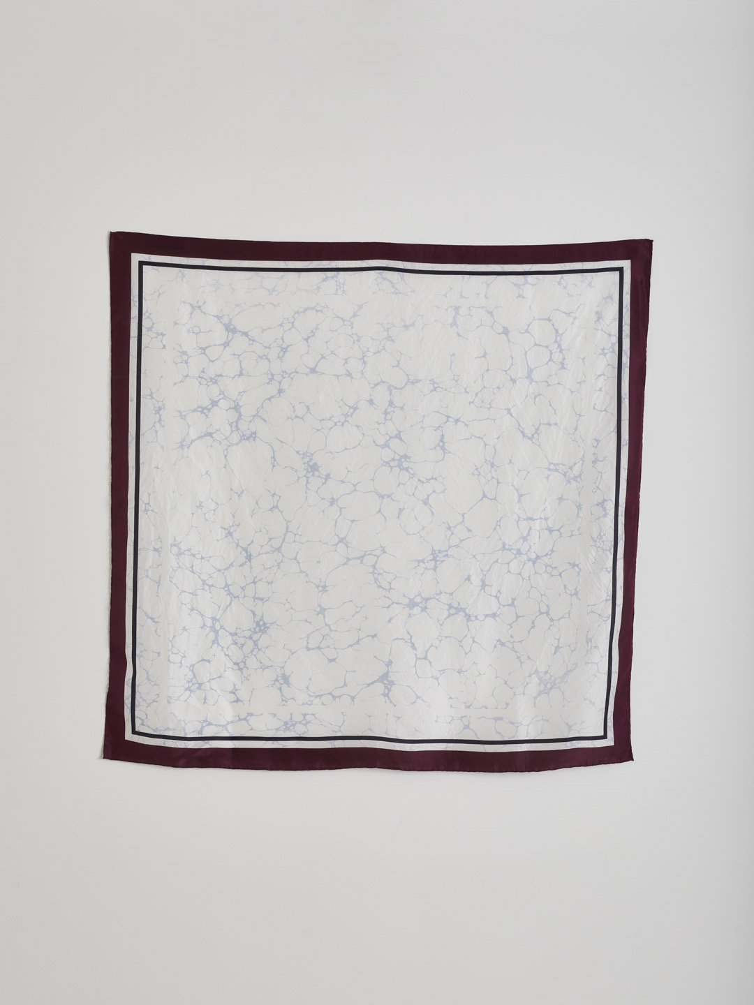 Suminagashi Marble Scarf - Bordeaux