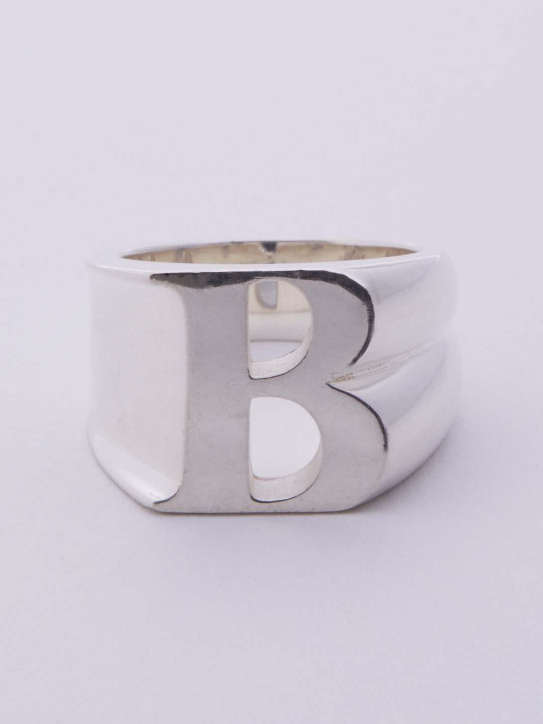 Alphabet Ring B - Silver