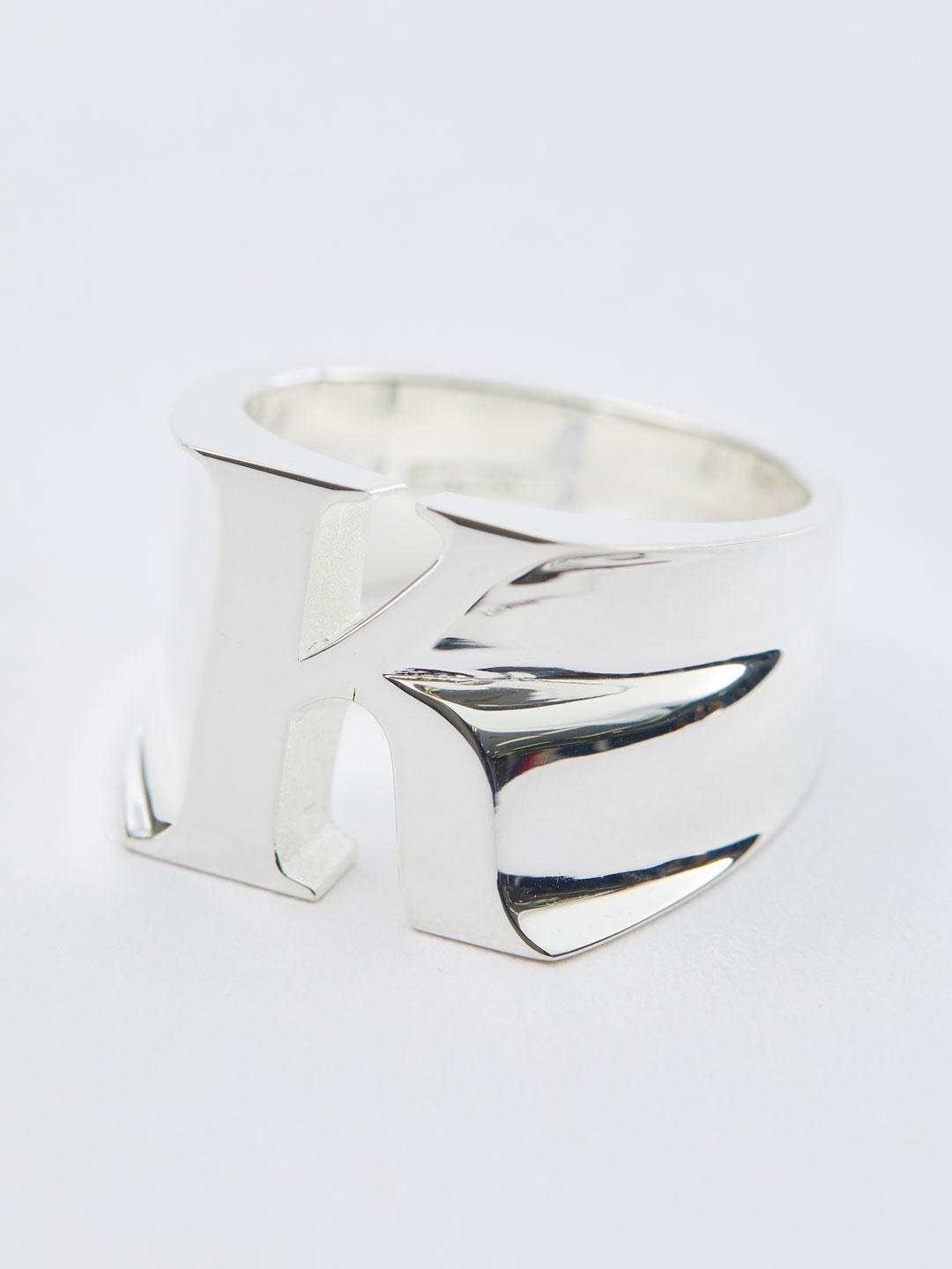 Alphabet Ring K - Silver