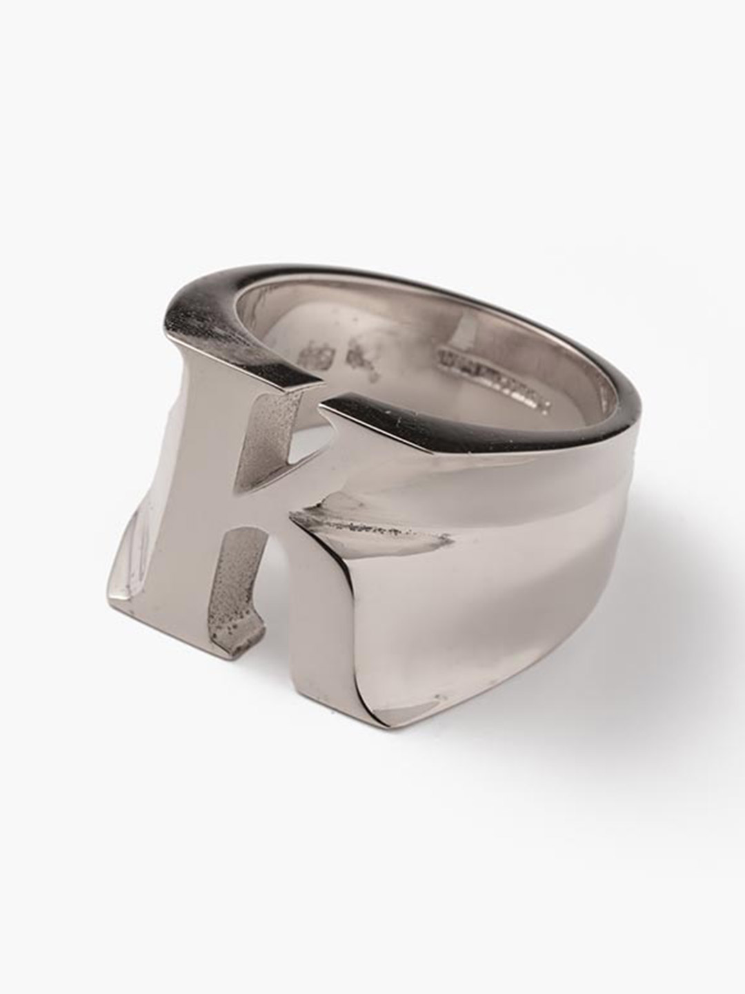 Alphabet Ring K - Silver