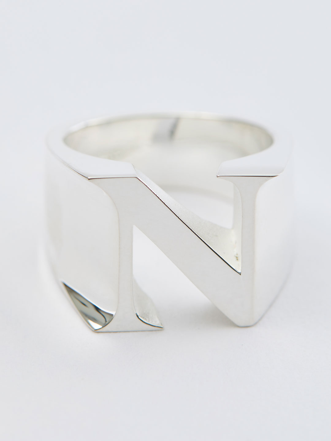 Alphabet Ring N - Silver