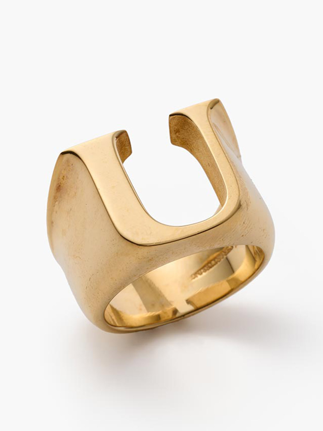 Alphabet Ring U - Gold