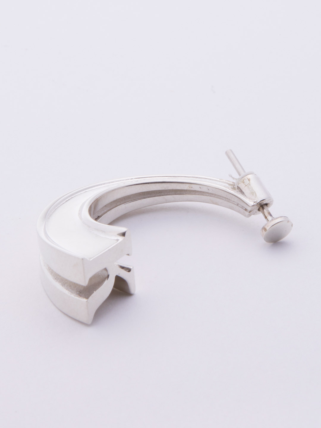 Alphabet Pierced Earring K  - Silver