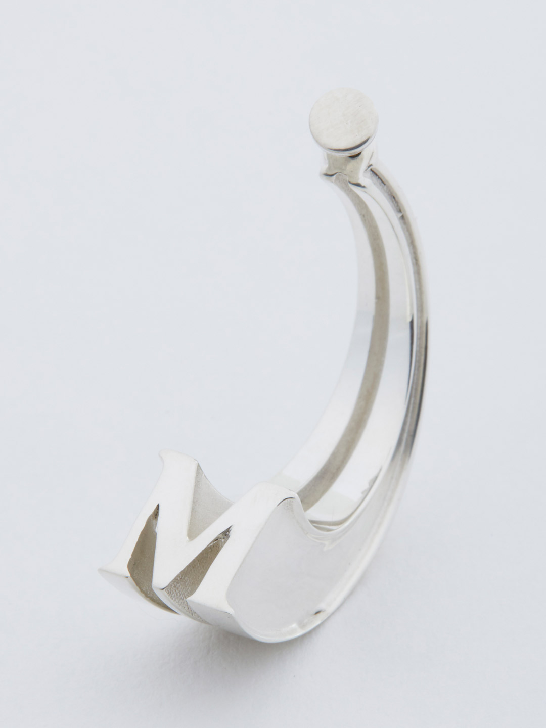 Alphabet Pierced Earring M  - Silver