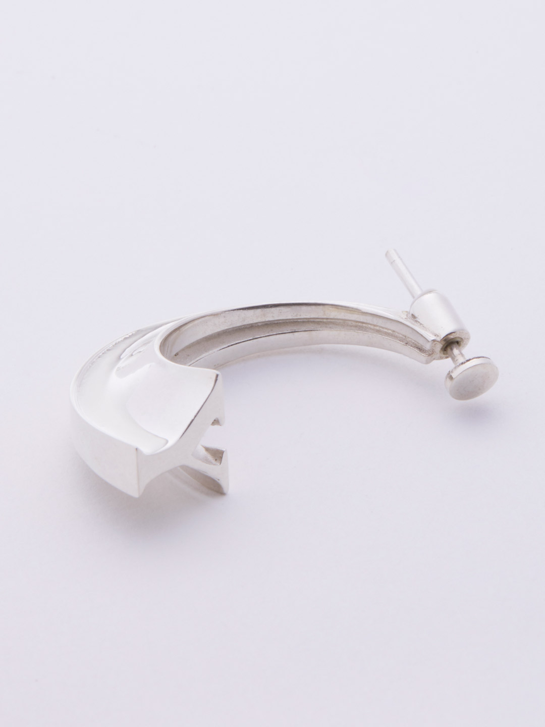 Alphabet Pierced Earring Y  - Silver