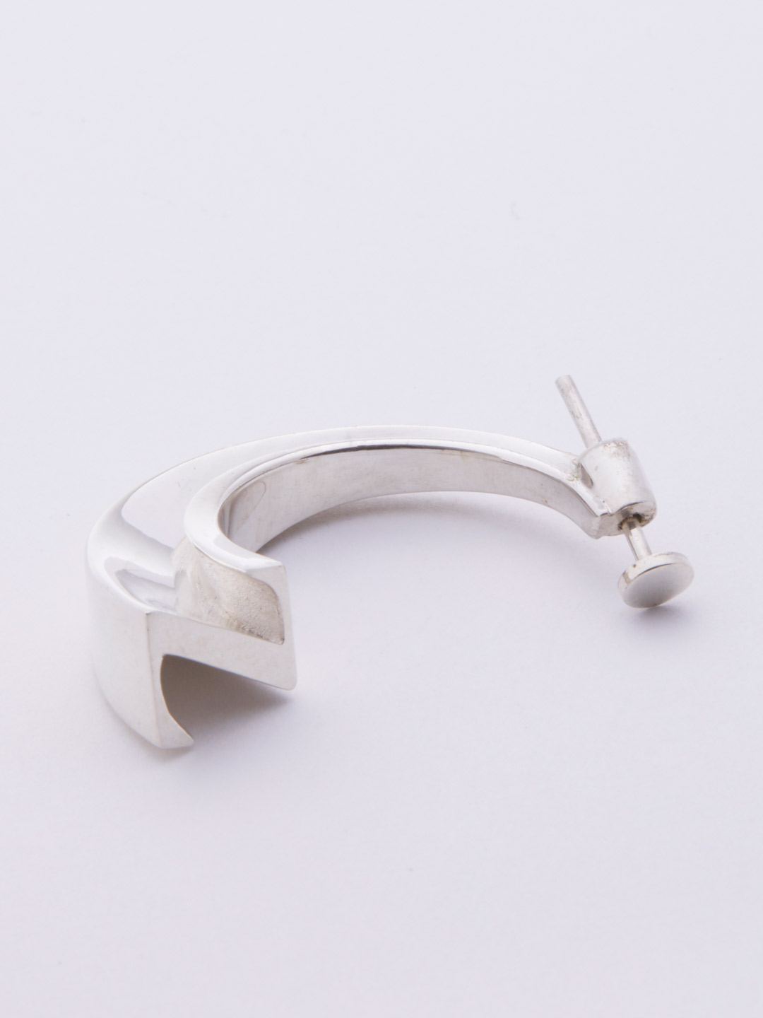 Alphabet Pierced Earring Z  - Silver