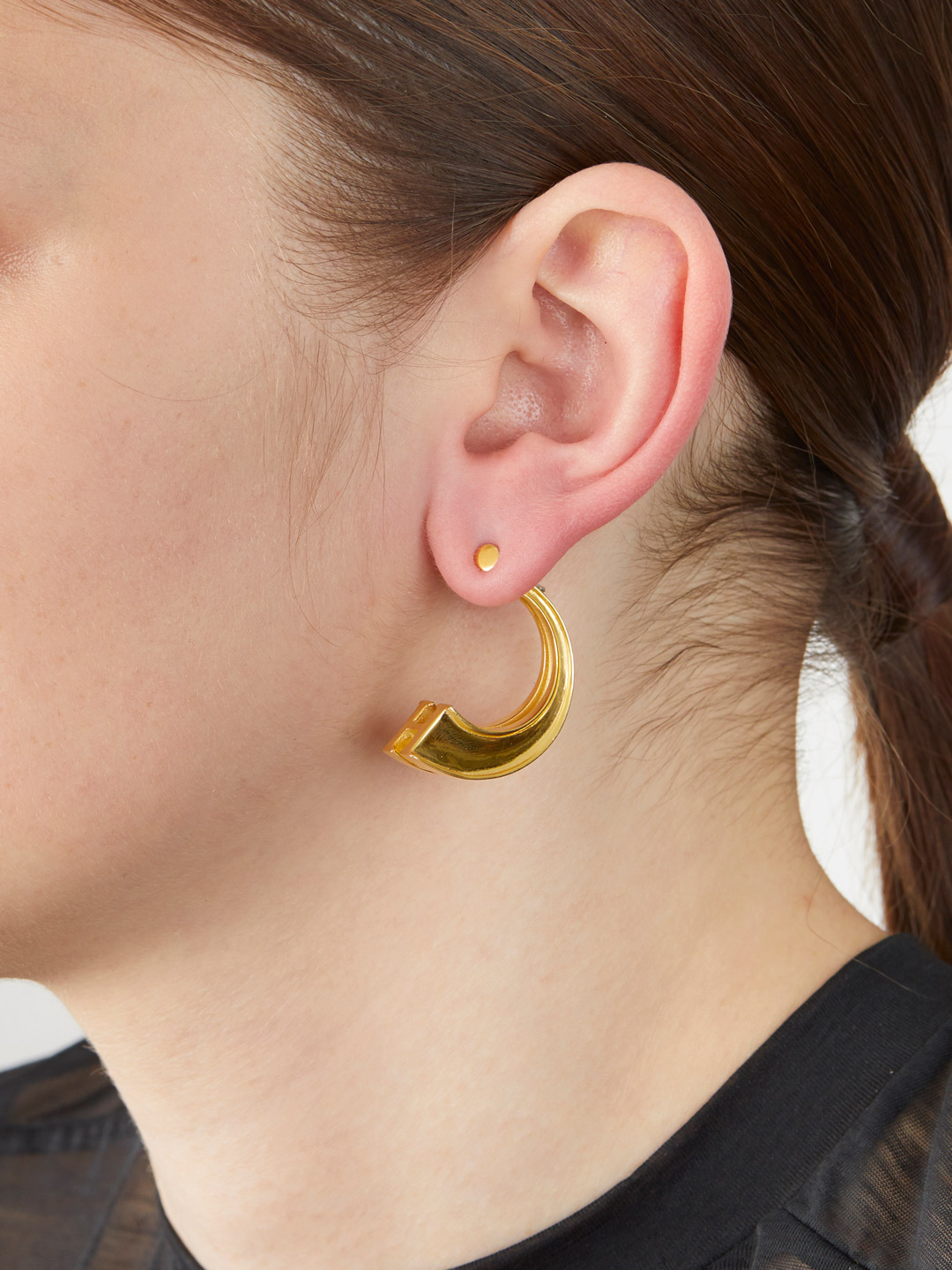 Alphabet Pierced Earring H  - Gold